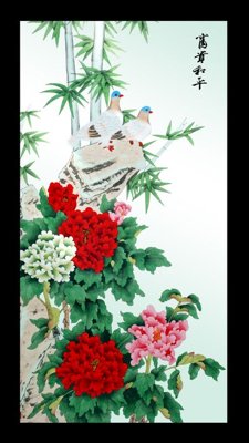 File in trần File tranh đứng lối vào TD2846 (file gốc) phong thủy