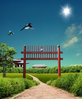 Tải file gốc File tranh đứng lối vào TD3013 (bản PSD) đầy đủ layer