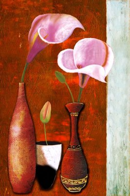 File tranh gốc in trần nhà File tranh đứng lối vào TD3186 3D