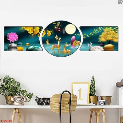 Download file gốc File tranh bộ tráng gương hiện đại TG5079 (in mica) trang trí