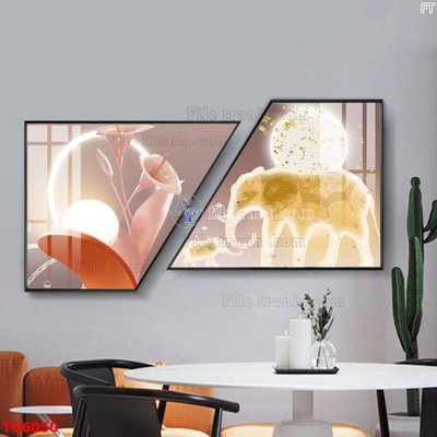 File tranh File bộ tranh treo tráng gương TG6050 (file gốc) chủ đề phong thủy