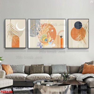 File in ấn File bộ tranh treo tráng gương TG6139 (bản gốc) sắc nét