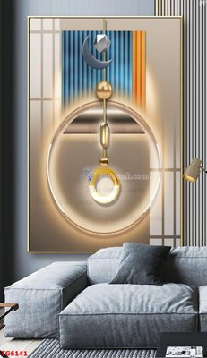 File gốc File bộ tranh treo tráng gương TG6141 (in lụa) hoa văn cổ điển