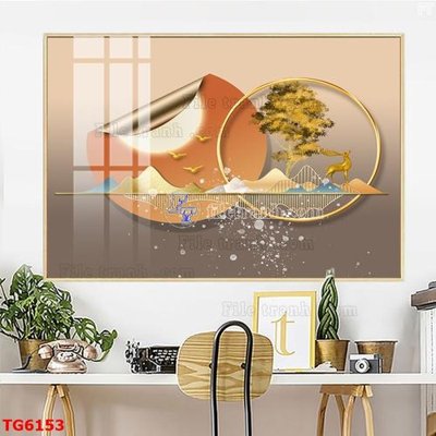 File gốc File bộ tranh treo tráng gương TG6153 (in lụa) chi tiết cao