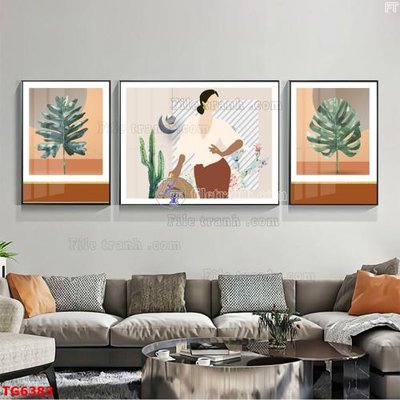 File gốc File bộ tranh treo tráng gương TG6383 (in lụa) tranh thuận buồm