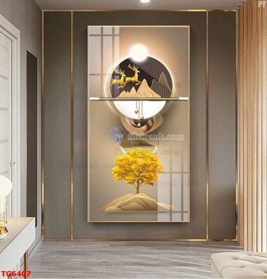 File gốc in ấn File bộ tranh treo tráng gương TG6407 chuẩn màu CMYK