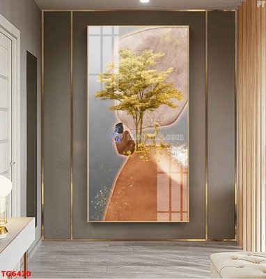 File in mica File bộ tranh treo tráng gương TG6470 (bản gốc) làm vách ngăn