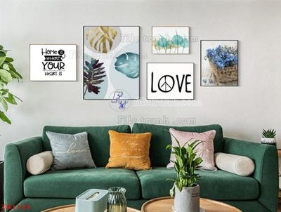 File gốc File tranh bộ in tráng gương hiện đại TK1133 (trang trí) phòng làm việc