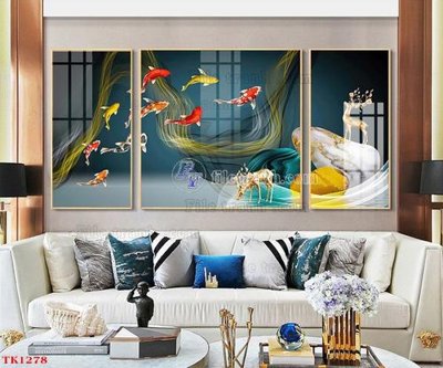 Hình ảnh file gốc in trần nhà File tranh bộ in tráng gương hiện đại TK1278