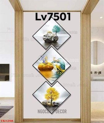 File tranh File tranh bộ in tráng gương hiện đại TK1298 (bản gốc) in lụa dán tường