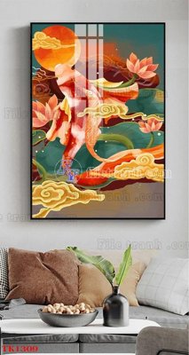 File gốc File tranh bộ in tráng gương hiện đại TK1309 (in lụa) trang trí tường
