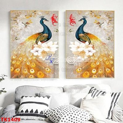 File gốc File bộ tranh treo tráng gương TK1409 (in lụa) tranh thuận buồm