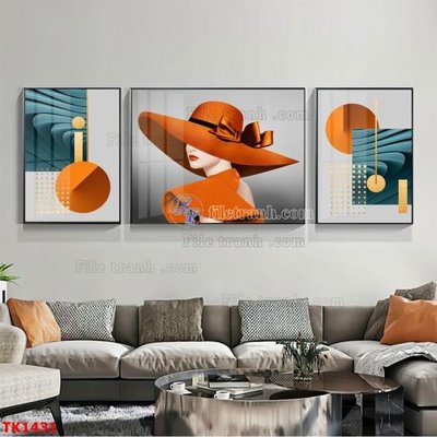 File tranh gốc File bộ tranh treo tráng gương TK1431 (bản đẹp) độc quyền