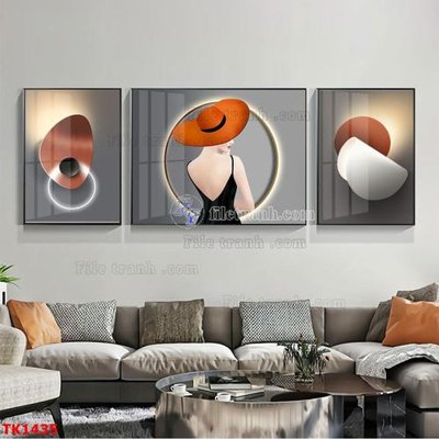 File gốc File bộ tranh treo tráng gương TK1435 (trang trí) phòng làm việc