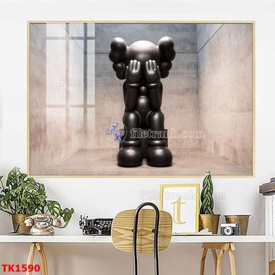 File tranh File bộ tranh treo tráng gương TK1590 (gốc) in vải canvas