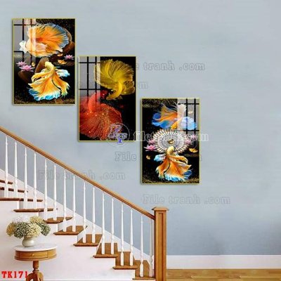 Tải file File tranh hiện đại pha lê gương hot TK171 (gốc) chủ đề phong thủy