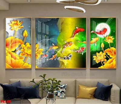 Ảnh gốc File tranh hiện đại pha lê gương hot TK186 (nét căng) in mica