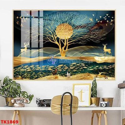 Download file gốc File bộ tranh treo tráng gương TK1869 (in lụa) hoa lá