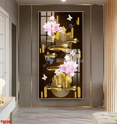 Tải file File tranh hiện đại pha lê gương hot TK208 (PSD) cho in tranh 3D