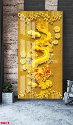 File in trần File tranh hiện đại pha lê gương hot TK234 (bản gốc) hoa văn