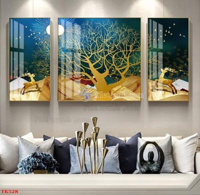 File in ấn File tranh bộ in tráng gương hiện đại TK528 (bản gốc) cao cấp