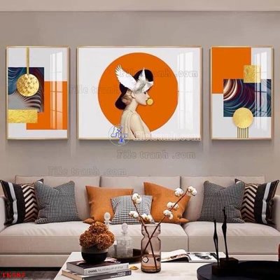 Download file gốc File tranh bộ in tráng gương hiện đại TK587 (in mica) 3D