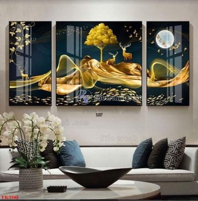 Tải file File tranh bộ in tráng gương hiện đại TK590 (PSD) cho in tranh 3D