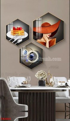 File tranh File tranh bộ in tráng gương hiện đại TK605 (gốc) in backlit film