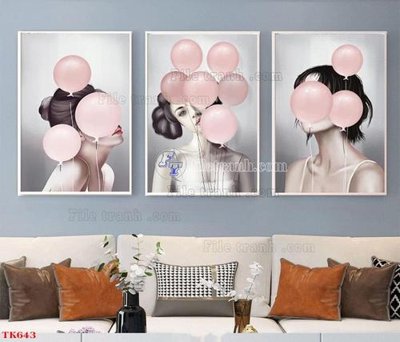 File gốc File tranh bộ in tráng gương hiện đại TK643 (ảnh chi tiết) để in lụa