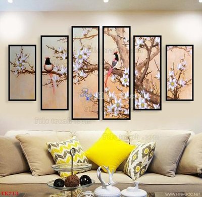 Tải file File tranh bộ in tráng gương hiện đại TK713 (gốc) chủ đề phong thủy