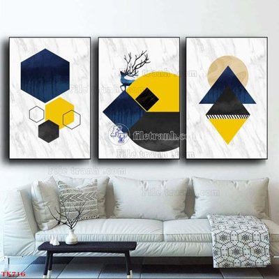 File tranh File tranh bộ in tráng gương hiện đại TK716 (gốc) in vải canvas