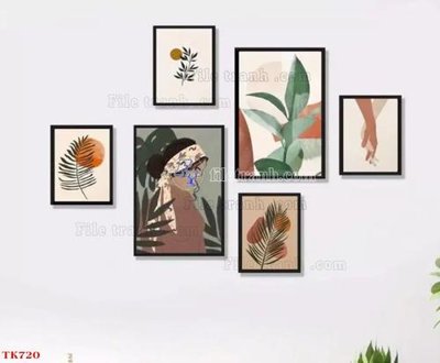 File gốc File tranh bộ in tráng gương hiện đại TK720 (bản quyền) cho in ấn