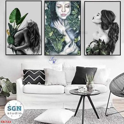 Tải file gốc File tranh bộ in tráng gương hiện đại TK742 dùng cho in ấn