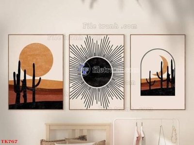 File tranh PSD File tranh bộ in tráng gương hiện đại TK767 chất lượng cao
