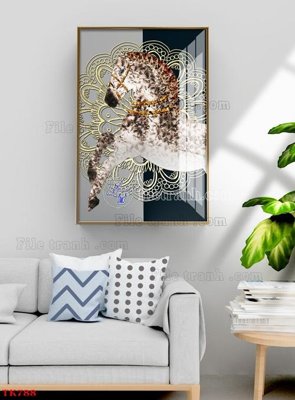 File gốc File tranh bộ in tráng gương hiện đại TK788 (in lụa) cao cấp