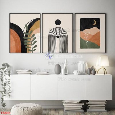 File in trần File tranh bộ in tráng gương hiện đại TK805 (bản gốc) đại dương