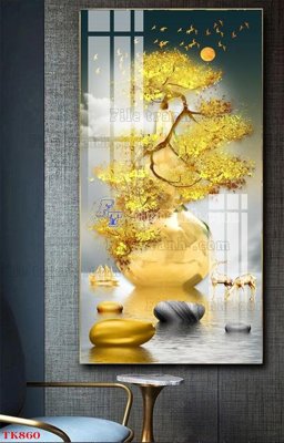 File tranh gốc File tranh bộ in tráng gương hiện đại TK860 (bản quyền) độc đáo