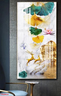 Download file gốc File tranh bộ in tráng gương hiện đại TK864 (in lụa) cao cấp