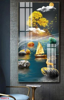 File PSD File tranh bộ in tráng gương hiện đại TK874 (gốc) tách lớp chi tiết