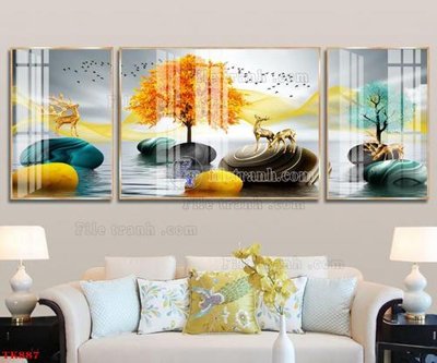 Mua file gốc File tranh bộ in tráng gương hiện đại TK887 (PSD) tại Filetranh.com