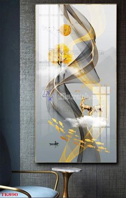 File ảnh File tranh bộ in tráng gương hiện đại TK890 (gốc) in poster