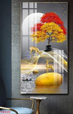 File tranh gốc File tranh bộ in tráng gương hiện đại TK920 chủ đề hiện đại