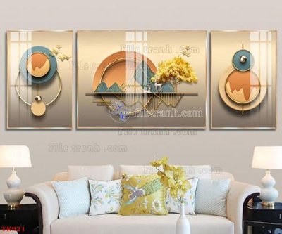 File in trần File tranh bộ in tráng gương hiện đại TK921 (bản gốc) đại dương