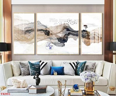 File tranh gốc File tranh bộ in tráng gương hiện đại TK991 (bản quyền) Filetranh.com