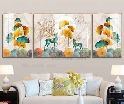 File gốc File tranh bộ in tráng gương hiện đại TK995 (thiết kế) cho in ấn