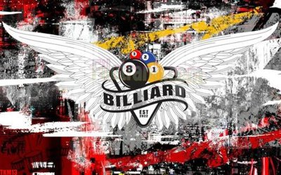 File tranh gốc in trần nhà File tranh decor treo quán bida bi a BILLARD TKM13 3D