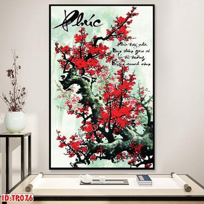 File in trần File tranh thư pháp TP076 (file gốc) xuyên sáng