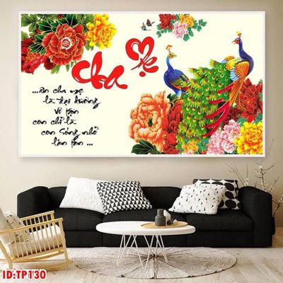 Ảnh gốc File tranh thư pháp TP130 (nét căng) in mica