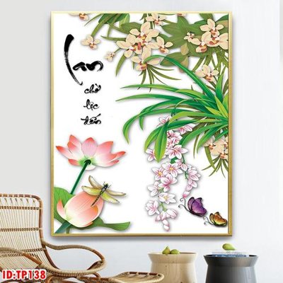 File in trần File tranh thư pháp TP138 (bản gốc) bầu trời