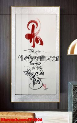 File in mica File tranh thư pháp TP2006 (bản gốc) siêu trong